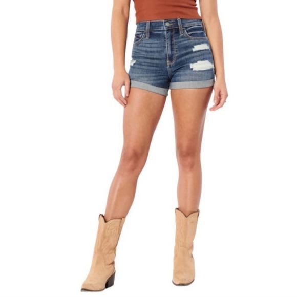 Hollister Pants - Hollister Button Fly Curvy Ultra High Rise Mom Short 3/26